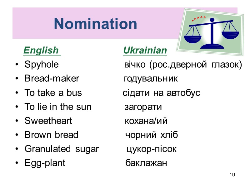 Nomination    English         